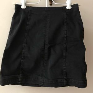 Free People Black Denim Miniskirt